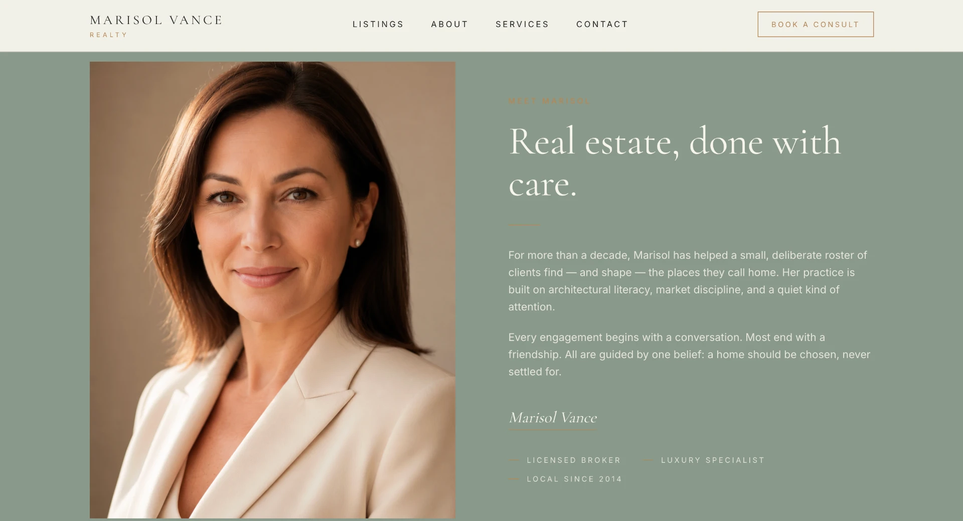 Marisol Realty about section